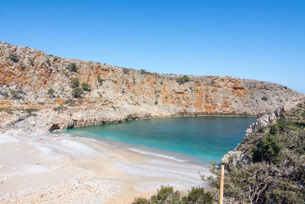 Menies Beach with turquoise water in western Crete