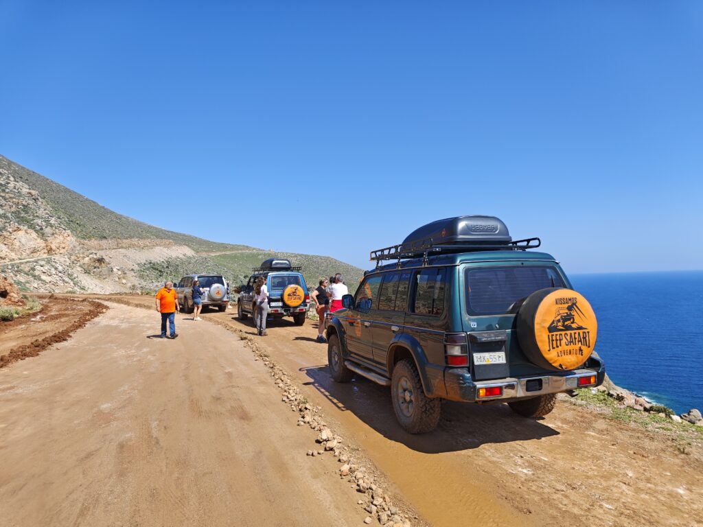 eDay Travel 4x4 vehicles during a Balos Jeep Safari from Kissamos